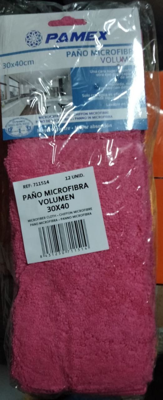 PAÑO MICROFIBRA ESPECIAL VOLUMEN 30 X 40 12UN/PQ