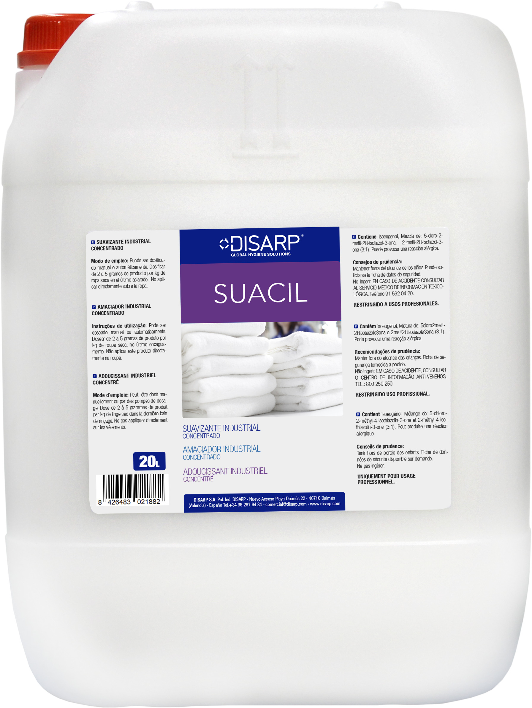 SUACIL 20L SUAVIZANTE INDUSTRIAL CONCENTRADO BLANC