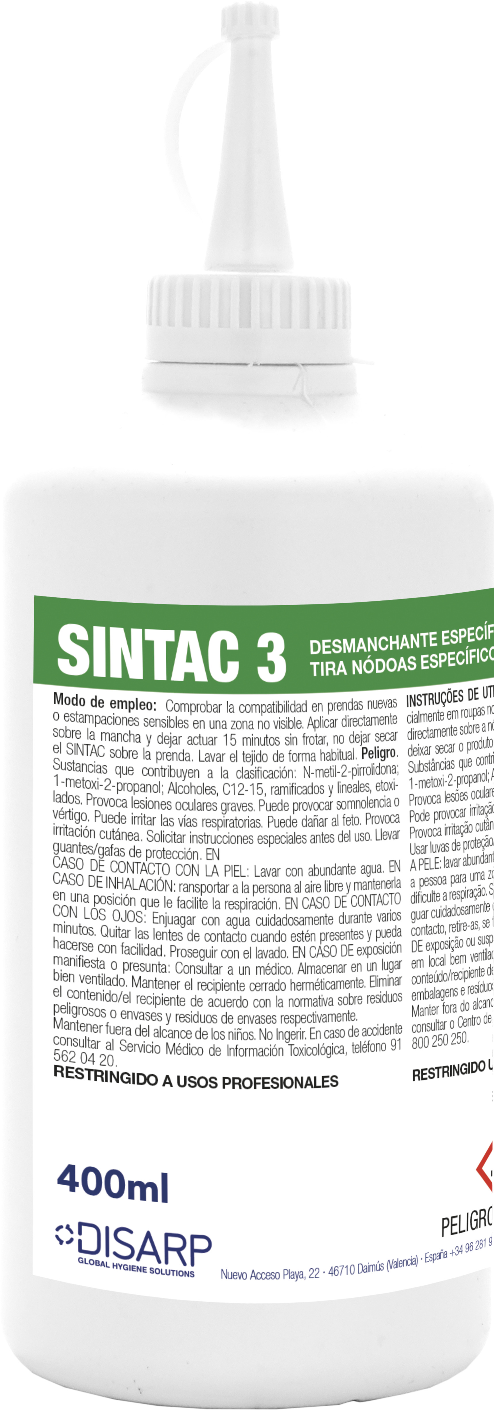 SINTAC-3 (OXIDO QUITAMANCHAS) BOTELLA 400CC