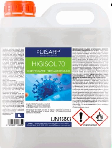 HIGISOL 70 5L DESINFECTANTE SUPERF.ANTISEPTI.MANOS